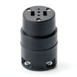 Leviton Black Rubber Connector Plug 15 Amp Nongrounding-0