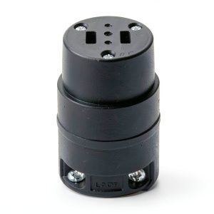 Leviton Black Rubber Connector Plug 15 Amp Nongrounding-0