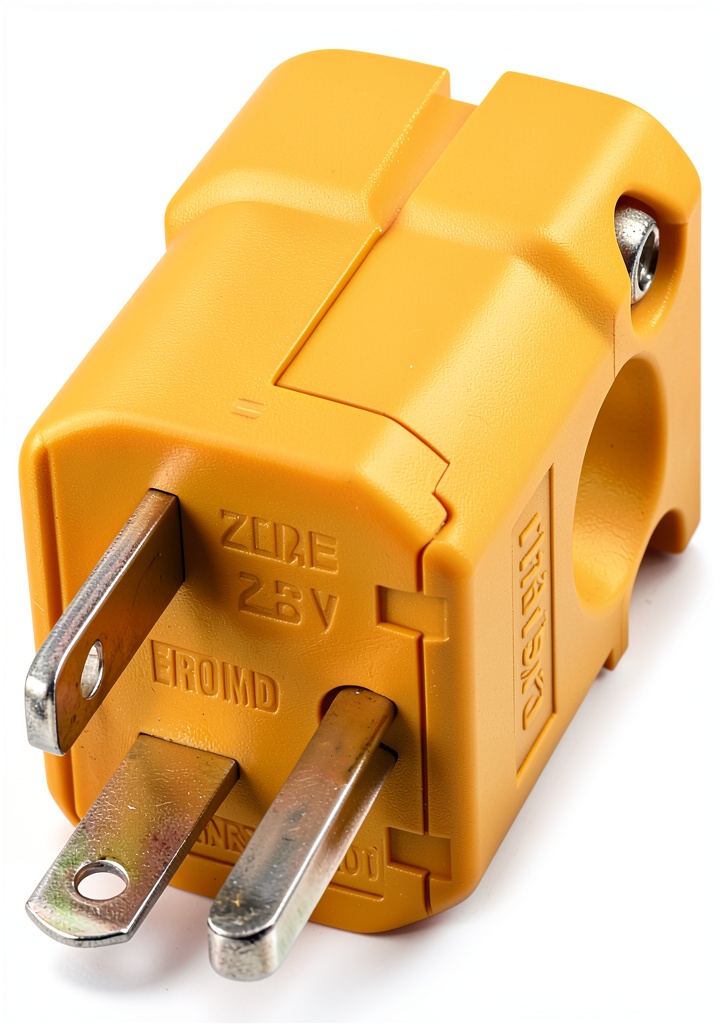 'Leviton 5356-VY industrial plug installed in an electrical setup'