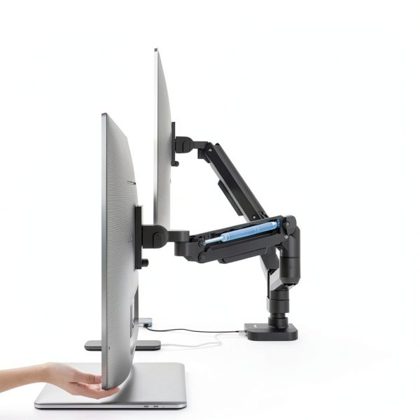 Pavo Dual Monitor Mount Gas Spring Arms USB Ports-3