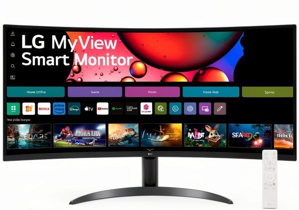 LG 34 Inch Smart Monitor Curved Display WebOS Streaming-0