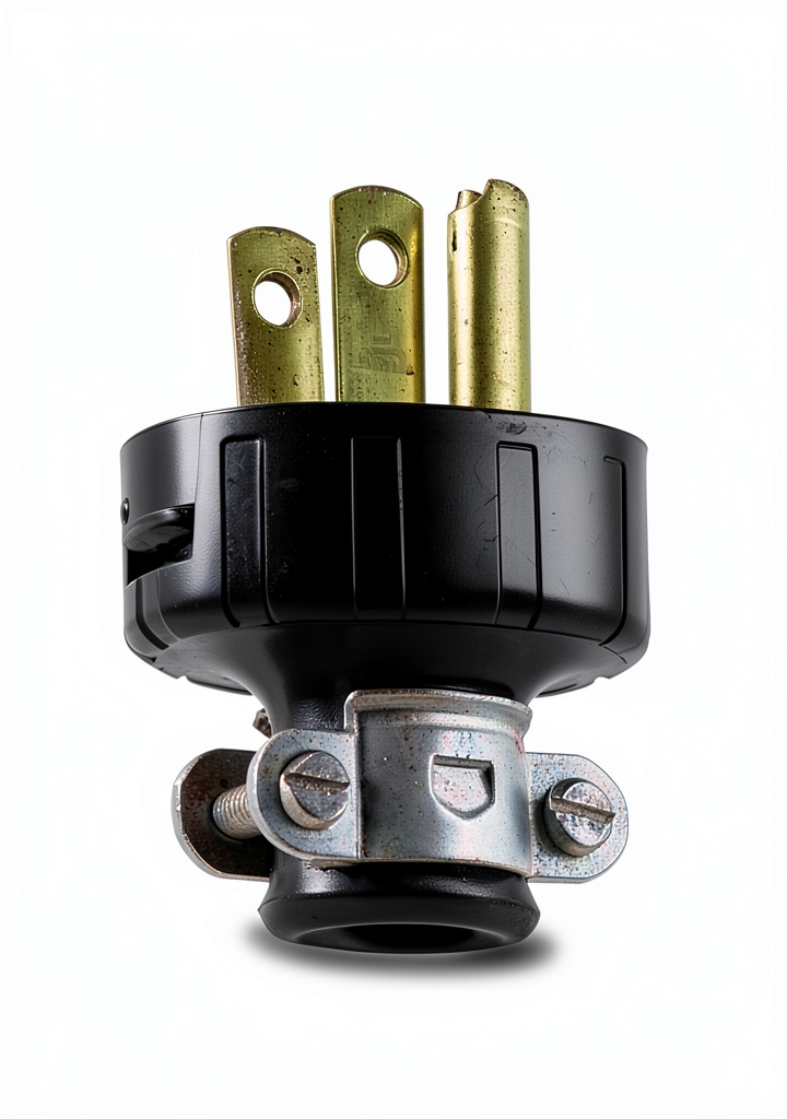 Leviton heavy-duty vinyl plug with cord attached in a home workshop