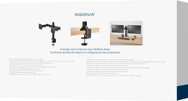 Insignia Dual Monitor Desk Mount Heavy Duty Adjustable-10