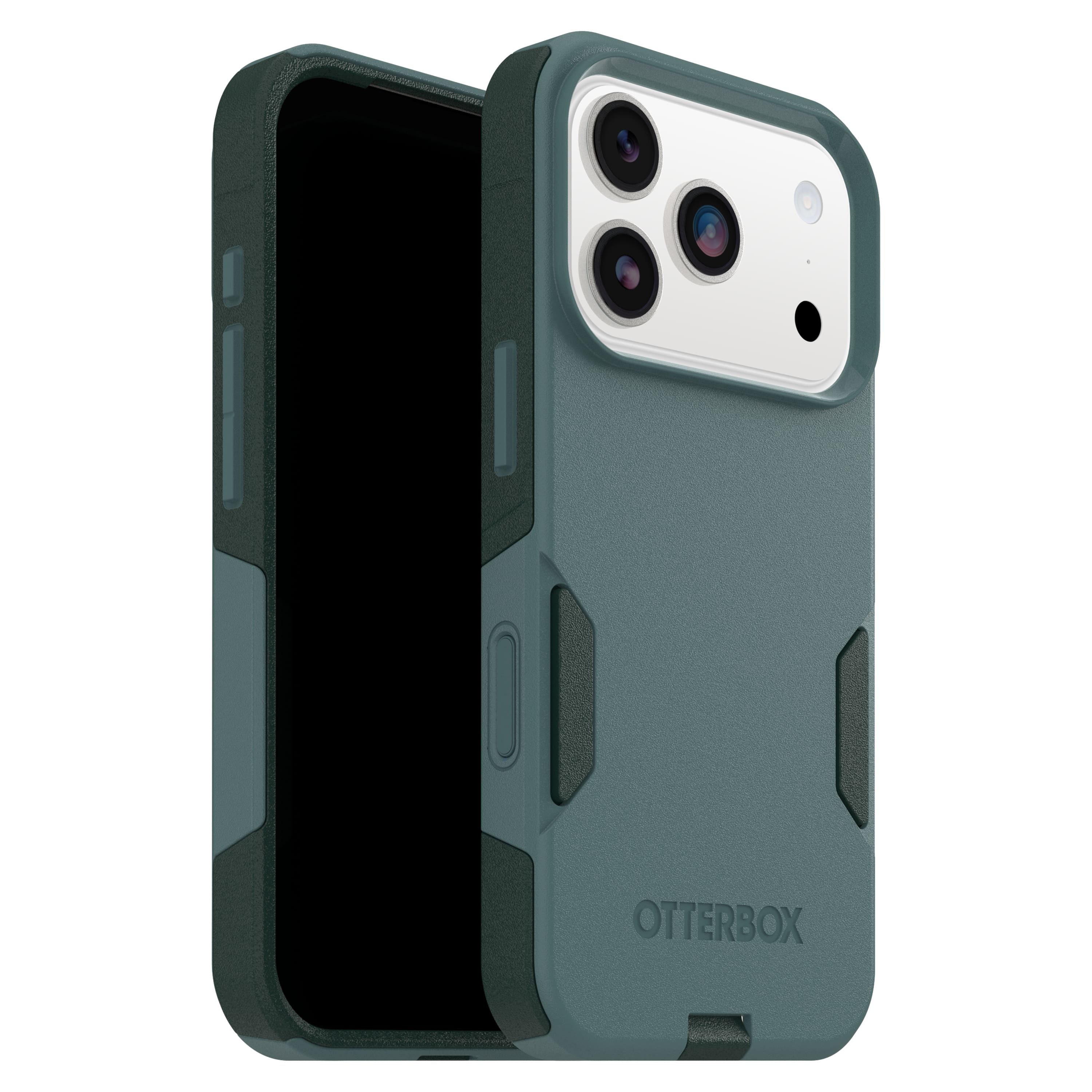 Commuter Series iPhone 17 Pro case in Green and Purple colors