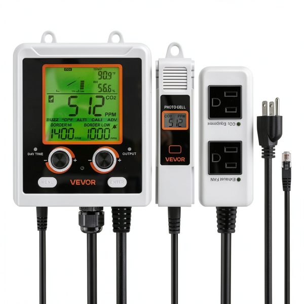 VEVOR CO2 Monitor Dual Infrared Plant Human Mode Controller-0