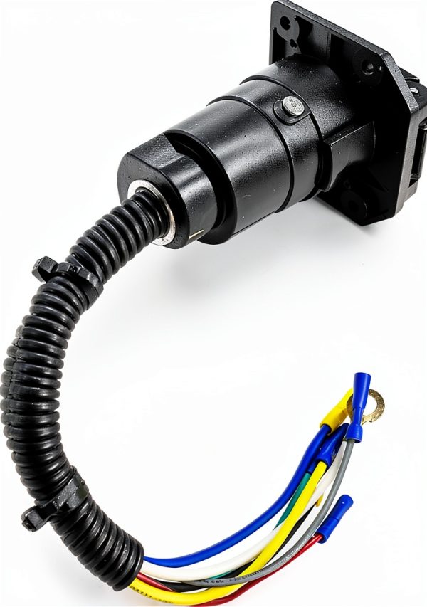 HQRP 7 Way RV Trailer Light Connector Socket Wiring-5