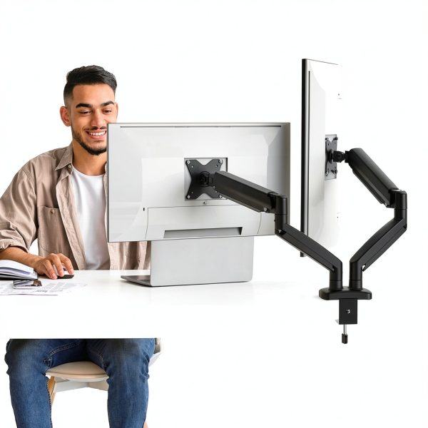 JTSA102 Gas Spring Dual Monitor Mount 32 Inch Screens-7