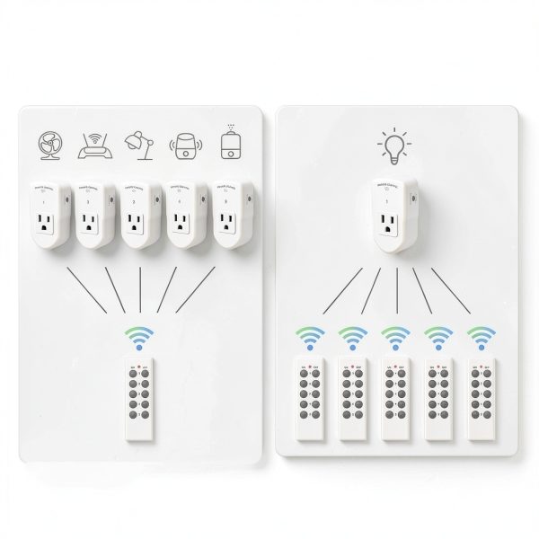 BN-LINK Wireless Remote Outlet Set 5 Receivers 2 Remotes-2