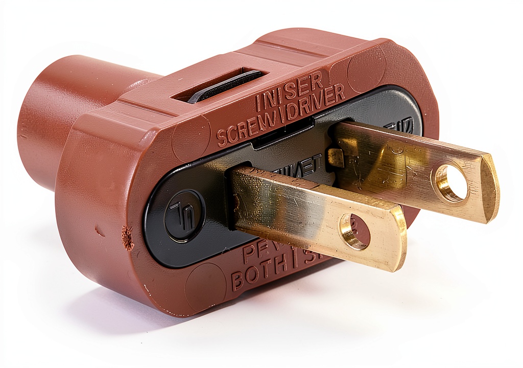 'NEMA 1-15P flat plug installed in a standard outlet'