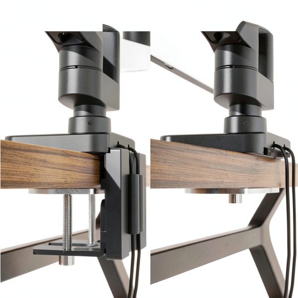 Pavo Dual Monitor Mount Gas Spring Arms USB Ports-8