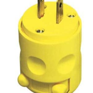 Leviton 15A 125V Non Polarized Plug NEMA 1 15P Yellow PVC-0