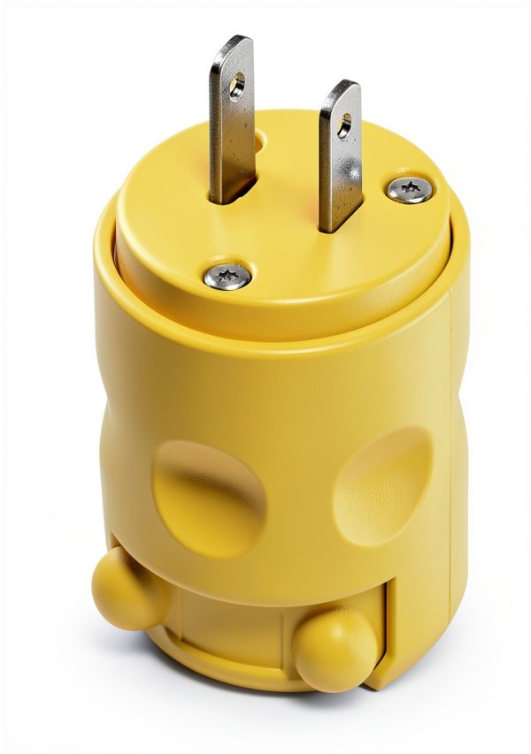 Leviton 15A 125V Non Polarized Plug NEMA 1 15P Yellow PVC-0