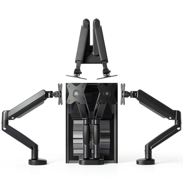 JTSA102 Gas Spring Dual Monitor Mount 32 Inch Screens-3
