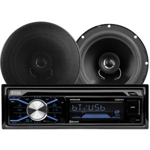 BOSS Audio Single DIN Bluetooth Car Stereo System Speakers-0