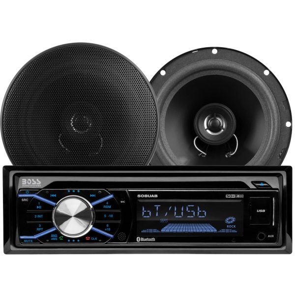BOSS Audio Single DIN Bluetooth Car Stereo System Speakers-0