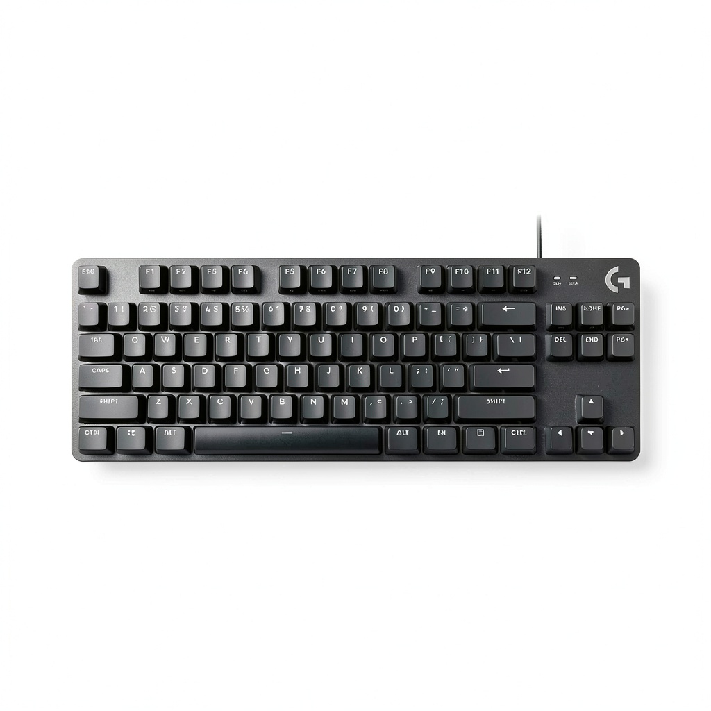 Logitech G413 TKL SE keyboard on a gaming desk with backlit keys