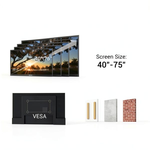 Sylvox Outdoor TV Mount Adjustable Steel Weatherproof-8