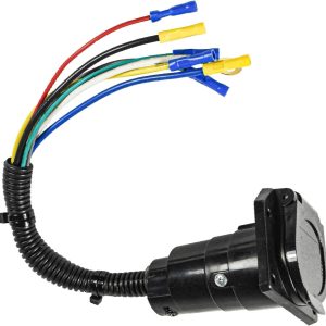 HQRP 7 Way RV Trailer Light Connector Socket Wiring-0