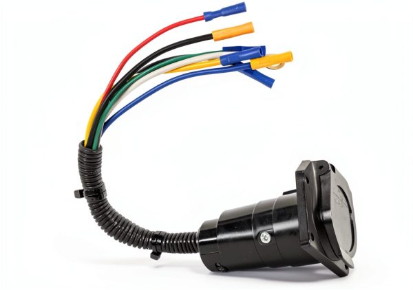 HQRP 7 Way RV Trailer Light Connector Socket Wiring-0