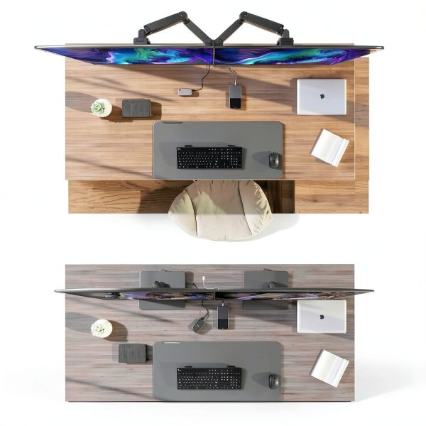 Pavo Dual Monitor Mount Gas Spring Arms USB Ports-6