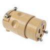 Leviton NEMA 5-15 Outdoor Plug Yellow Brass Blades-0