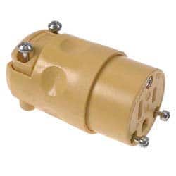 Leviton NEMA 5-15 Outdoor Plug Yellow Brass Blades-0