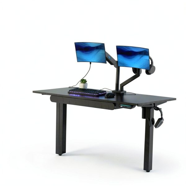 HNDS38B Dual Monitor Desk Mount Gas Spring Arms Adjustable-3