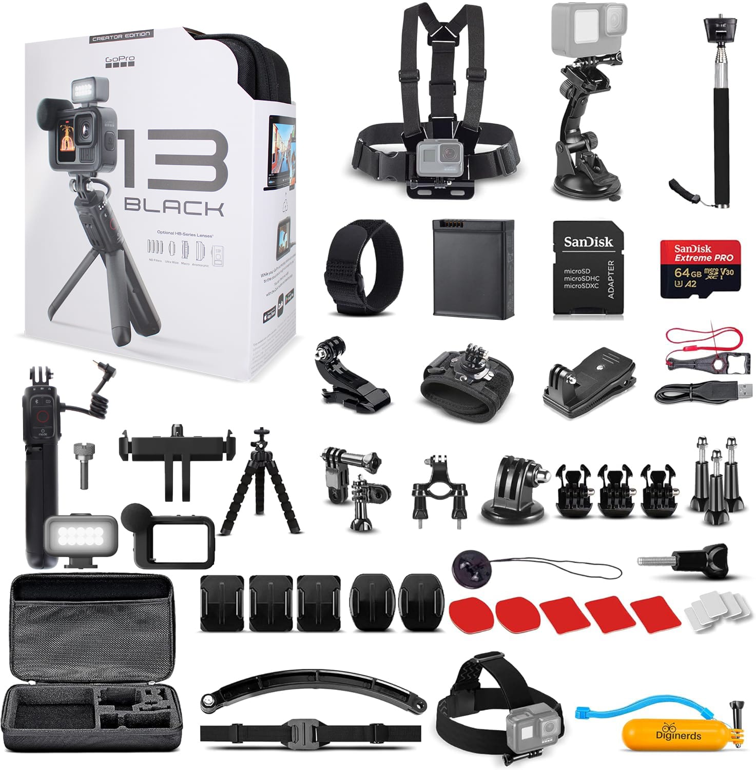 GoPro HERO13 Creator Edition with accessories on an adventure setup