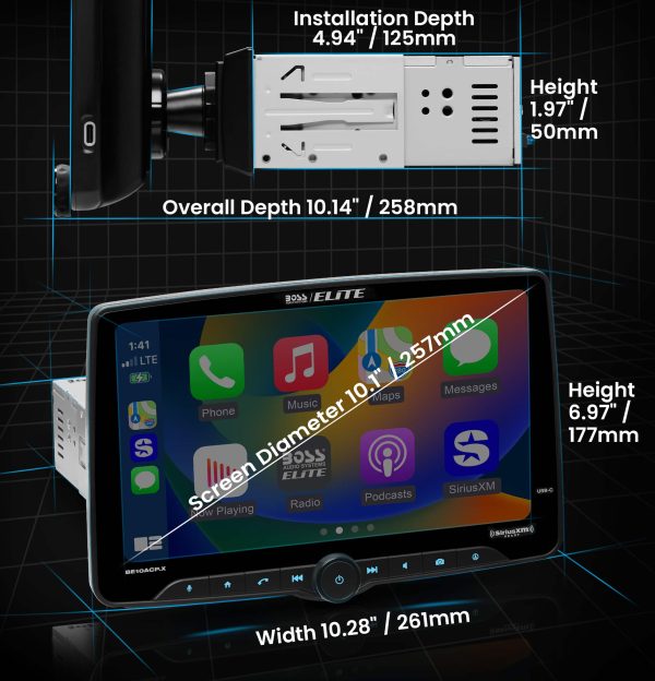 BOSS Elite Car Stereo Apple CarPlay Android Auto 10.1 Inch-5