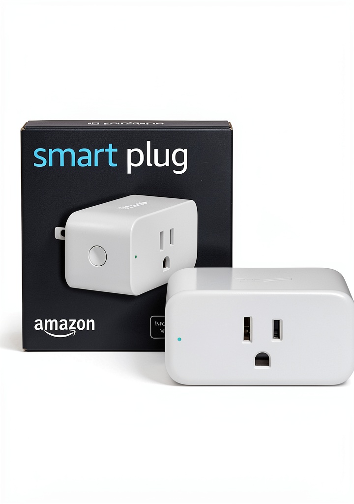 Amazon Smart Plug connected to a lamp in a living room
