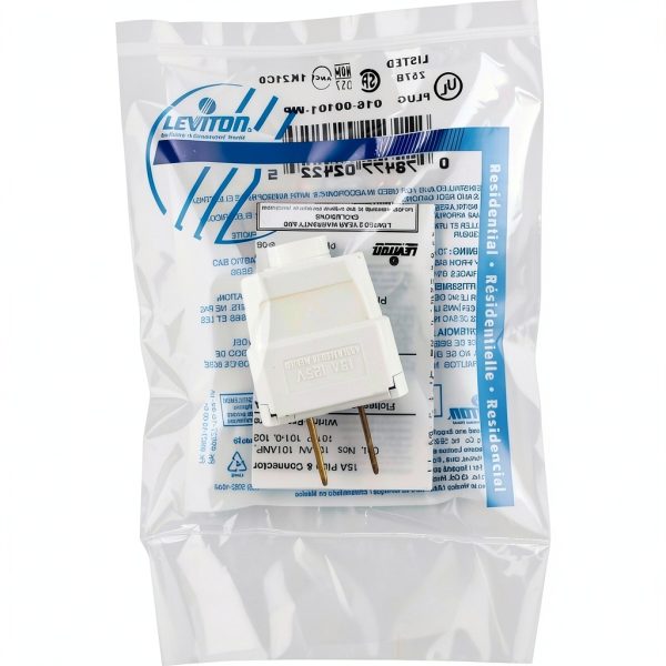 Leviton 101-2WP Polarized Plug 15A 125V Thermoplastic-3