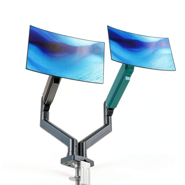 HNDS38B Dual Monitor Desk Mount Gas Spring Arms Adjustable-7