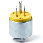 Leviton 515PA Armored Grounding Plug Yellow 15A 125V-0