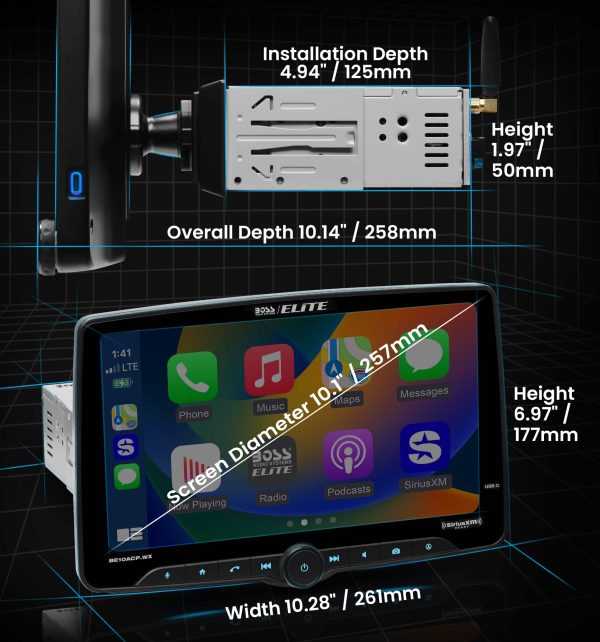 BOSS Elite Car Stereo Wireless CarPlay Android Auto 10.1-5