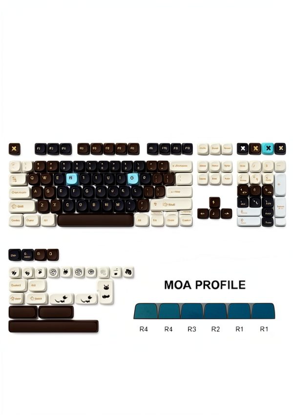 MOA Profile Keycap Set 130 Keys Dye Sub PBT Mechanical-1