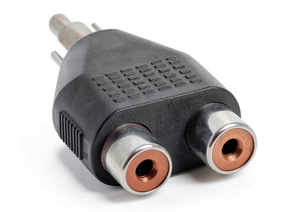 RCA Y-Splitter Adapter Gold-Plated Mono Audio Home Stereo-1
