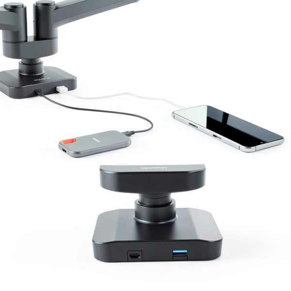 Pavo Dual Monitor Mount Gas Spring Arms USB Ports-5