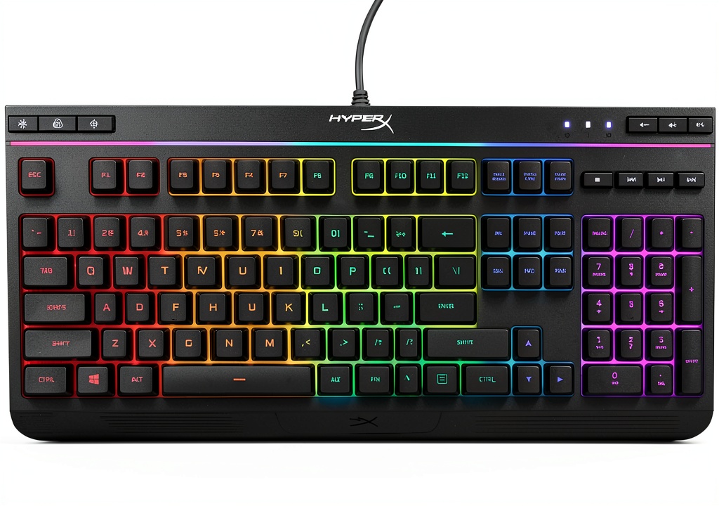 Installing HyperX Alloy Core Wired Gaming Membrane Keyboard RGB on a wooden desk